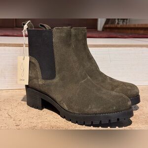 NWT JOIE GREEN SUEDE LEATHER HERLED CHELSEA BOOT 7